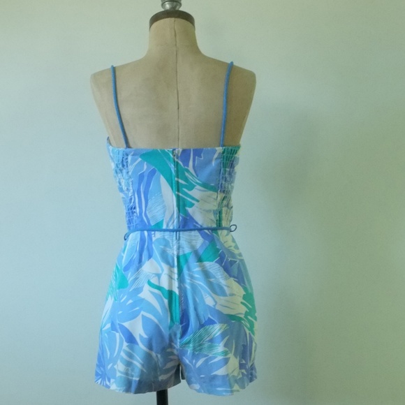 vintage floral playsuit | 1970s Sea Waves romper - Picture 5 of 16